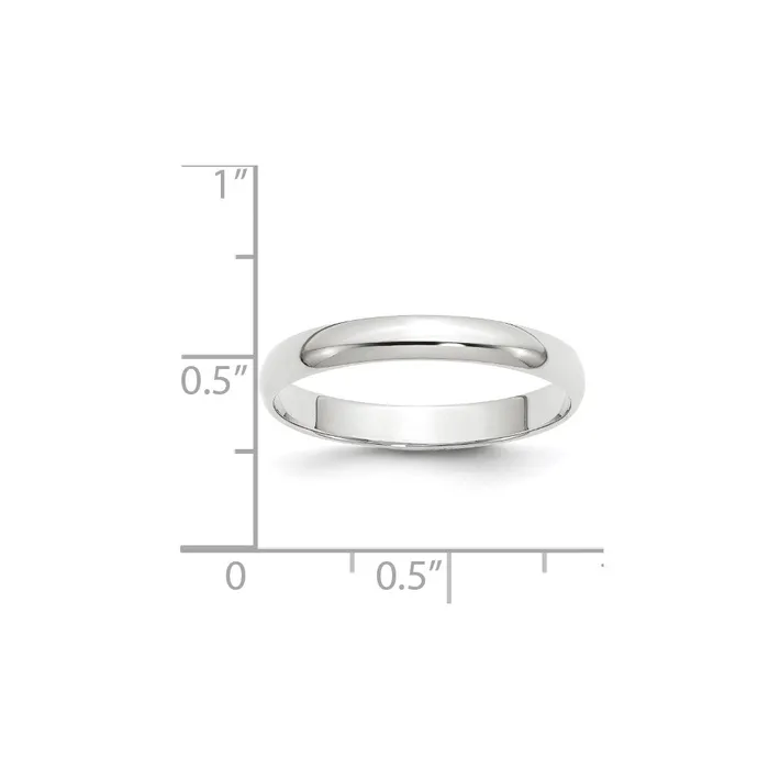 Solid 18K White Gold 3mm Light Weight Half Round MensWomens Wedding Band Ring Size 10 Goldia Rings Solid 18K White Gold 3mm Light Weight Half Round MensWomens Wedding Band Ring Size 10 Goldia Rings