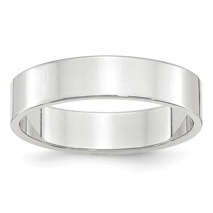 Solid 18K White Gold 5mm Light Weight Flat MensWomens Wedding Band Ring Size 9 Goldia Rings Solid 18K White Gold 5mm Light Weight Flat MensWomens Wedding Band Ring Size 9 Goldia Rings