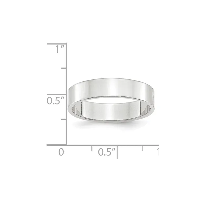 Solid 18K White Gold 5mm Light Weight Flat MensWomens Wedding Band Ring Size 9 Goldia Rings Solid 18K White Gold 5mm Light Weight Flat MensWomens Wedding Band Ring Size 9 Goldia Rings