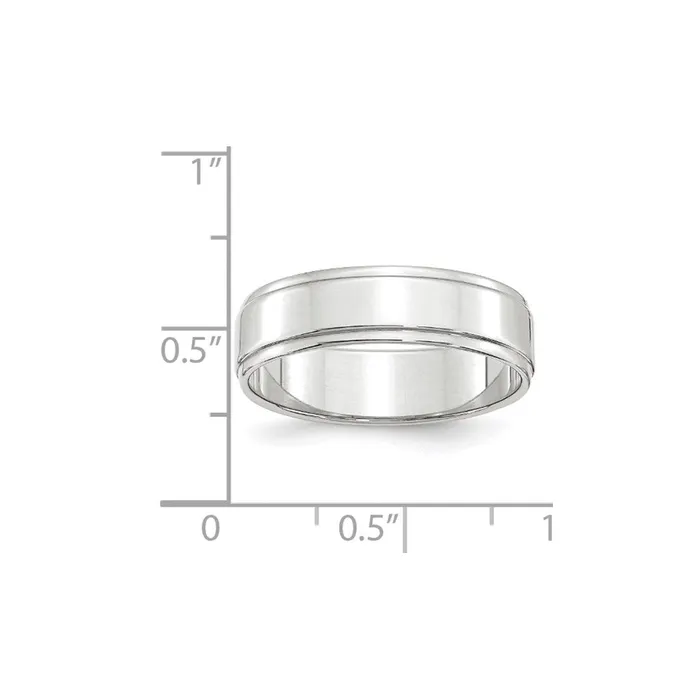 Solid 18K White Gold 6mm Flat with Step Edge MensWomens Wedding Band Ring Size 9 Goldia Rings Solid 18K White Gold 6mm Flat with Step Edge MensWomens Wedding Band Ring Size 9 Goldia Rings