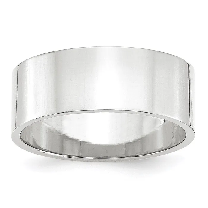 Solid 18K White Gold 8mm Light Weight Flat MensWomens Wedding Band Ring Size 6 Goldia Rings Solid 18K White Gold 8mm Light Weight Flat MensWomens Wedding Band Ring Size 6 Goldia Rings