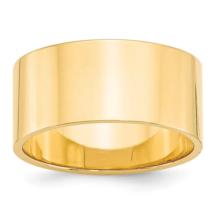 Solid 18K Yellow Gold 10mm Light Weight Flat MensWomens Wedding Band Ring Size 95 Goldia Rings Solid 18K Yellow Gold 10mm Light Weight Flat MensWomens Wedding Band Ring Size 95 Goldia Rings
