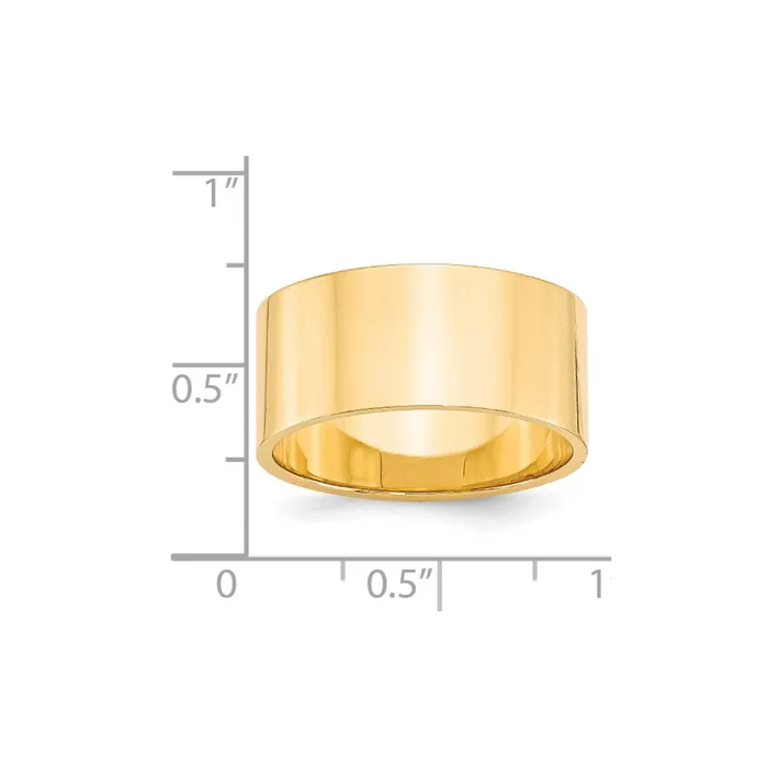 Solid 18K Yellow Gold 10mm Light Weight Flat MensWomens Wedding Band Ring Size 95 Goldia Rings Solid 18K Yellow Gold 10mm Light Weight Flat MensWomens Wedding Band Ring Size 95 Goldia Rings