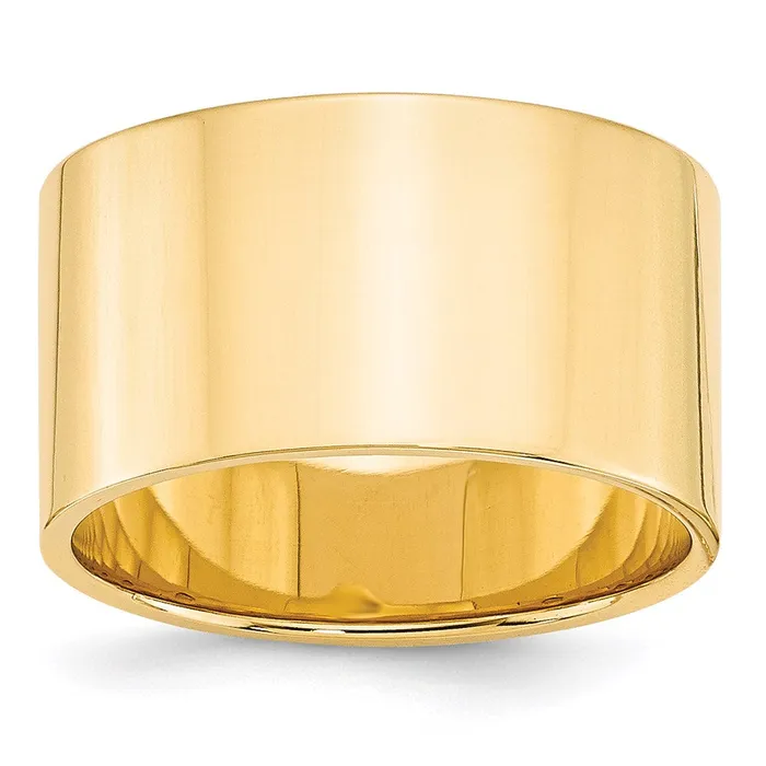 Solid 18K Yellow Gold 12mm Light Weight Flat MensWomens Wedding Band Ring Size 75 Goldia Rings Solid 18K Yellow Gold 12mm Light Weight Flat MensWomens Wedding Band Ring Size 75 Goldia Rings