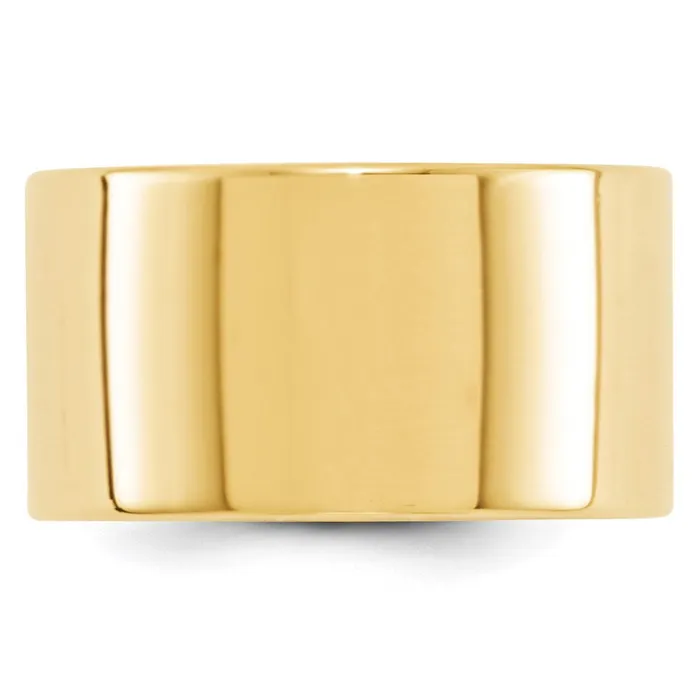 Solid 18K Yellow Gold 12mm Light Weight Flat MensWomens Wedding Band Ring Size 75 Goldia Rings Solid 18K Yellow Gold 12mm Light Weight Flat MensWomens Wedding Band Ring Size 75 Goldia Rings