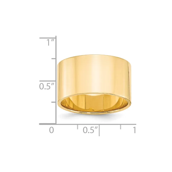 Solid 18K Yellow Gold 12mm Light Weight Flat MensWomens Wedding Band Ring Size 75 Goldia Rings Solid 18K Yellow Gold 12mm Light Weight Flat MensWomens Wedding Band Ring Size 75 Goldia Rings