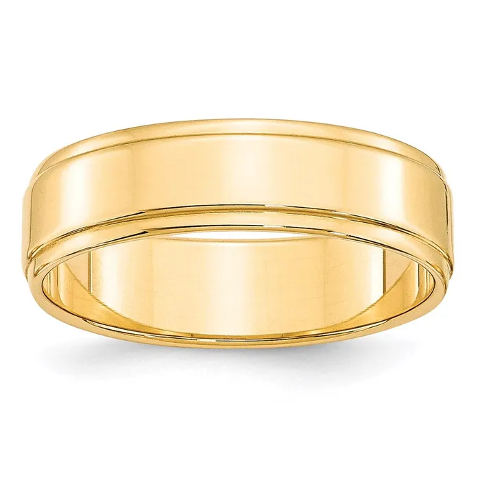 Solid 18K Yellow Gold 6mm Flat with Step Edge MensWomens Wedding Band Ring Size 85 Goldia Rings Solid 18K Yellow Gold 6mm Flat with Step Edge MensWomens Wedding Band Ring Size 85 Goldia Rings