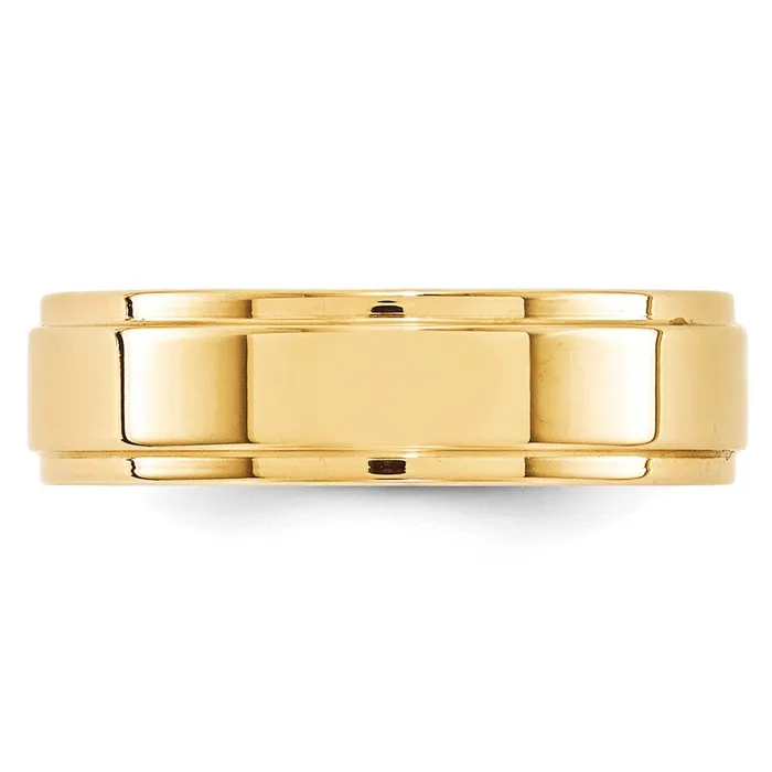 Solid 18K Yellow Gold 6mm Flat with Step Edge MensWomens Wedding Band Ring Size 85 Goldia Rings Solid 18K Yellow Gold 6mm Flat with Step Edge MensWomens Wedding Band Ring Size 85 Goldia Rings