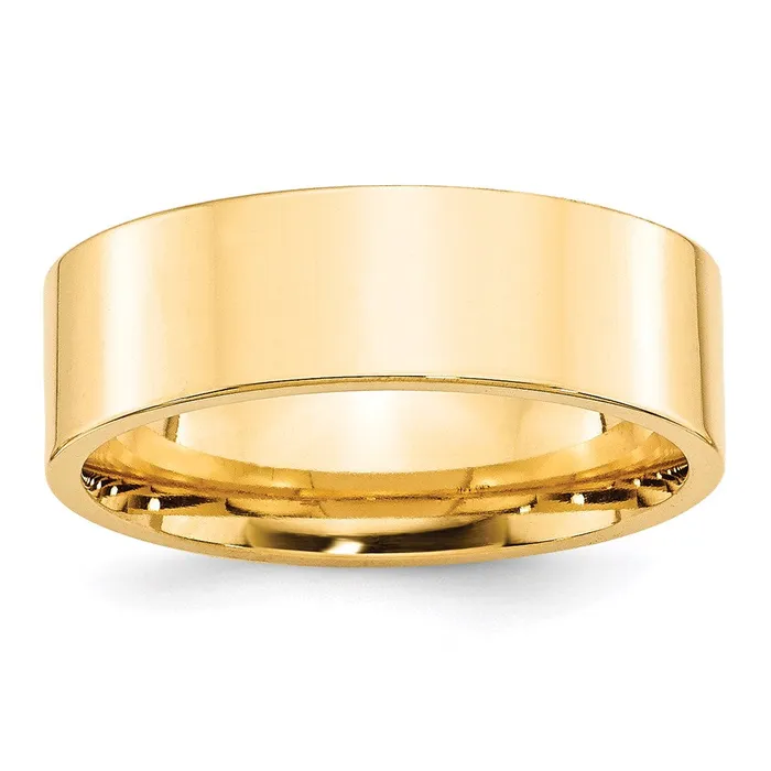 Solid 18K Yellow Gold 7mm Standard Flat Comfort Fit MensWomens Wedding Band Ring Size 14 Goldia Rings Solid 18K Yellow Gold 7mm Standard Flat Comfort Fit MensWomens Wedding Band Ring Size 14 Goldia Rings
