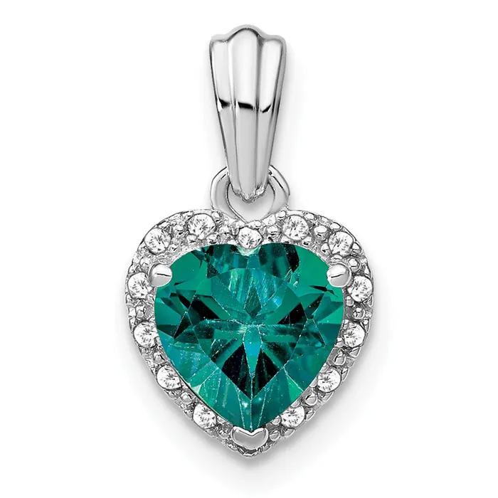 Sterling Silver Created Alexandrite and Real Diamond Pendant Goldia Necklaces Sterling Silver Created Alexandrite and Real Diamond Pendant Goldia Necklaces