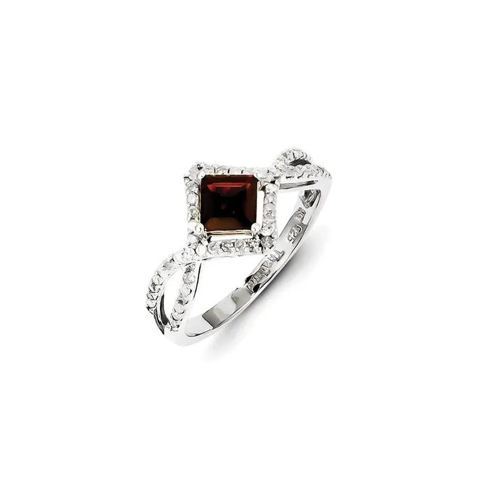 Sterling Silver Diamond u0026 Garnet Ring Goldia Rings