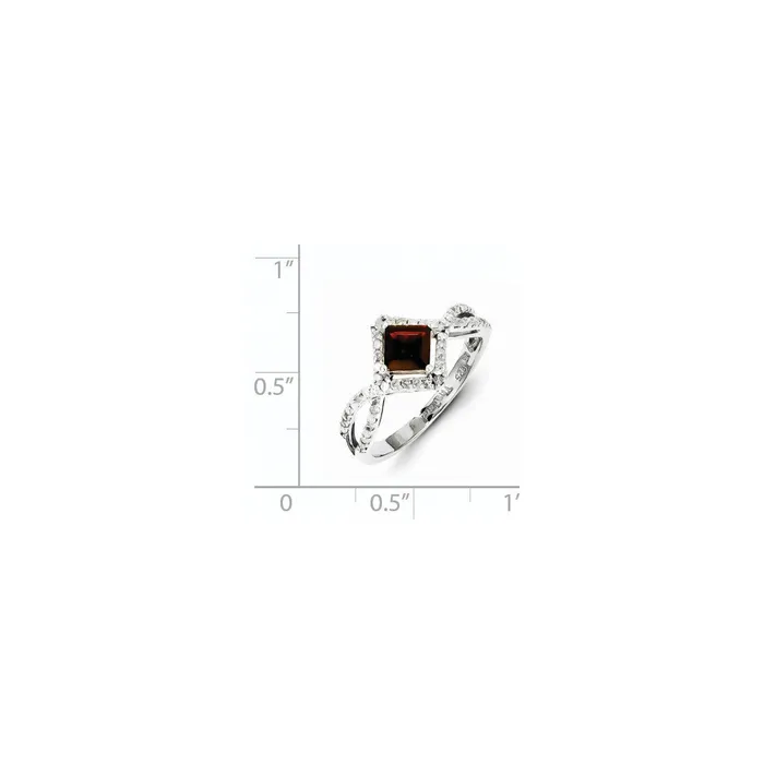 Sterling Silver Diamond u0026 Garnet Ring Goldia Rings