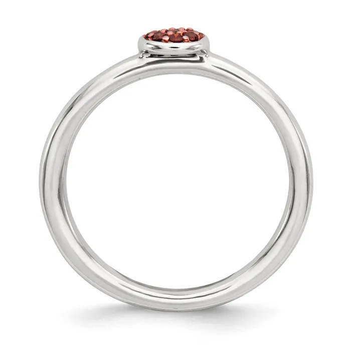 Sterling Silver Flash Rosetone Red Diamond Ring Goldia Rings