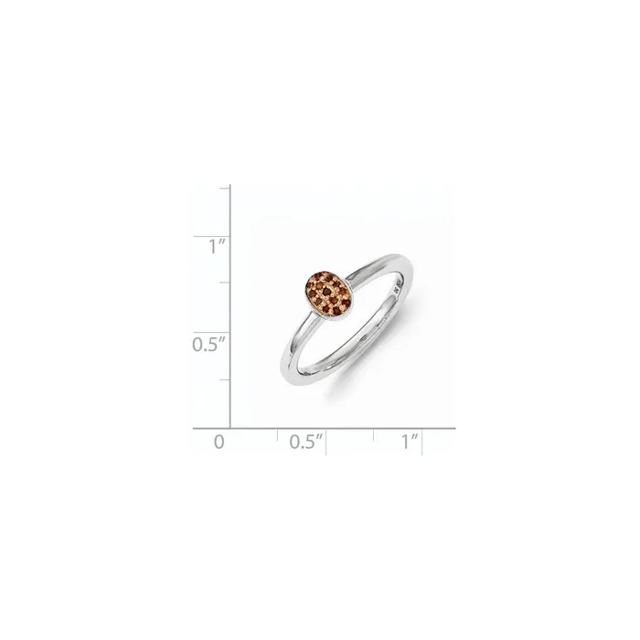 Sterling Silver Flash Rosetone Red Diamond Ring Goldia Rings