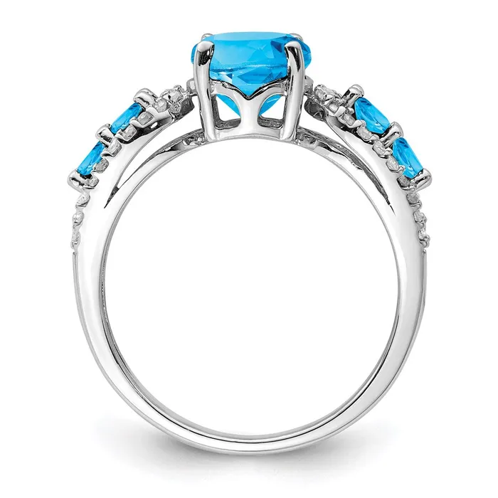 Sterling Silver Rhodium Blue Topaz u0026 Diamond Ring Goldia Rings