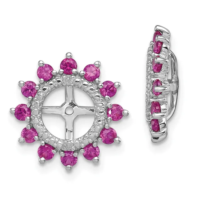 Sterling Silver Rhodium Diamond u0026 Created Ruby Earring Jacket Goldia Earrings Sterling Silver Rhodium Diamond u0026 Created Ruby Earring Jacket Goldia Earrings