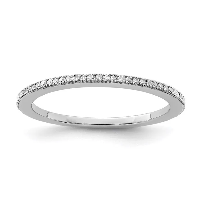 Sterling Silver Rhodium Plated Diamond Band Goldia Rings