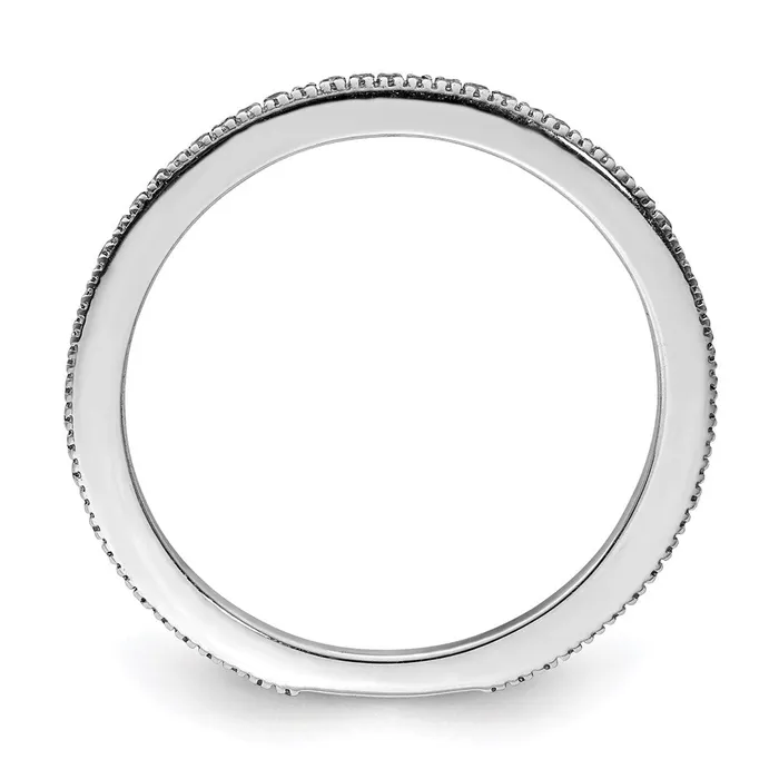 Sterling Silver Rhodium Plated Diamond Band Goldia Rings