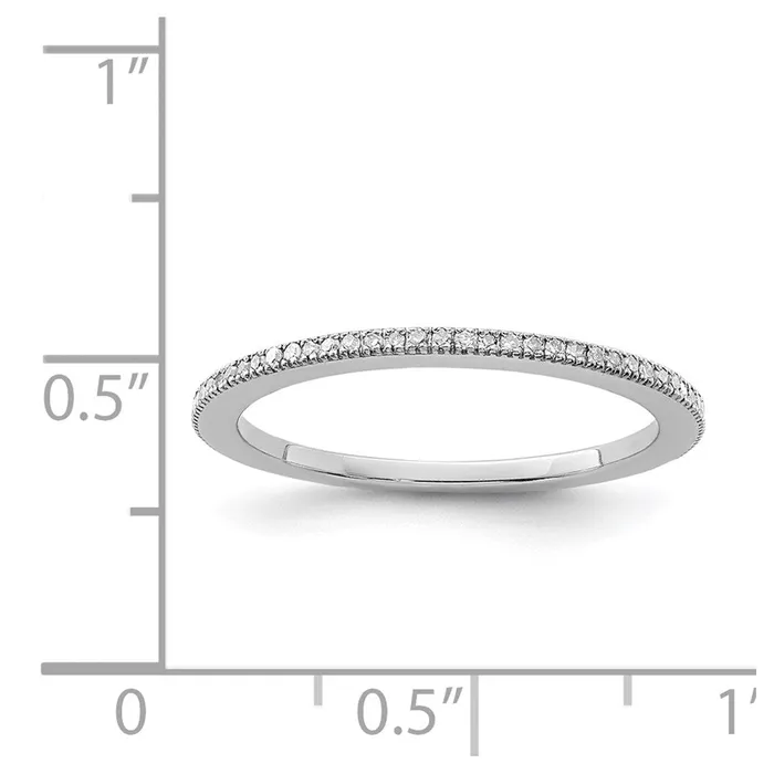 Sterling Silver Rhodium Plated Diamond Band Goldia Rings