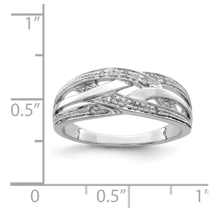 Sterling Silver Rhodium Plated Diamond Ring Goldia Rings
