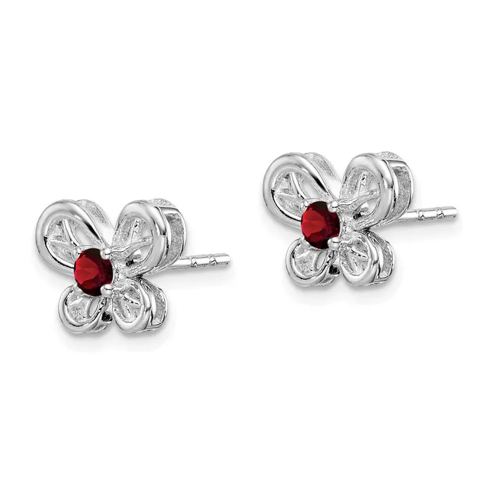 Sterling Silver Rhodiumplated Garnet Earrings Goldia Earrings
