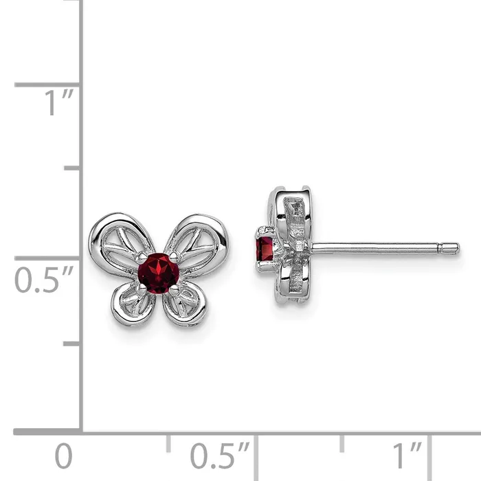 Sterling Silver Rhodiumplated Garnet Earrings Goldia Earrings