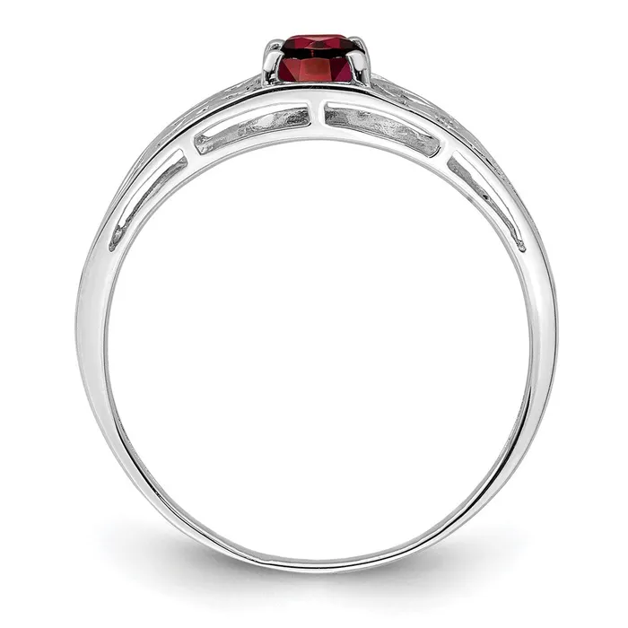 Sterling Silver Rhodiumplated Garnet Ring Goldia Rings
