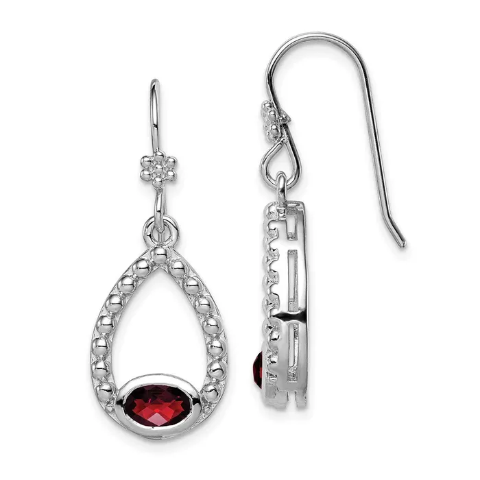 Sterling Silver Rhodiumplated Garnet Shepherd Hook Dangle Earrings Goldia Earrings Sterling Silver Rhodiumplated Garnet Shepherd Hook Dangle Earrings Goldia Earrings