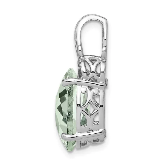 Sterling Silver Rhodiumplated Green Quartz Pendant Goldia Necklaces