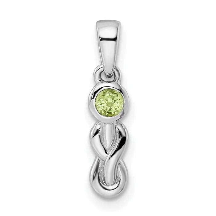 Sterling Silver Rhodiumplated Polished Peridot Infinity Birthstone Pendant Goldia Necklaces Sterling Silver Rhodiumplated Polished Peridot Infinity Birthstone Pendant Goldia Necklaces