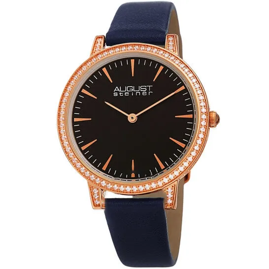Watches JMS always Original August Steiner Quartz Crystal Black Dial Ladies Watch AS8274BU Watches JMS always Original August Steiner Quartz Crystal Black Dial Ladies Watch AS8274BU