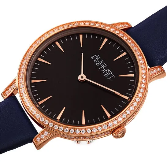 Watches JMS always Original August Steiner Quartz Crystal Black Dial Ladies Watch AS8274BU Watches JMS always Original August Steiner Quartz Crystal Black Dial Ladies Watch AS8274BU
