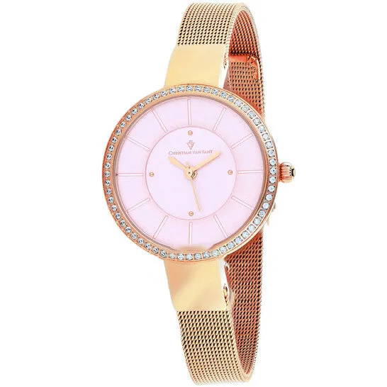 Watches JMS always Original Christian Van Sant Reign Quartz Pink Dial Ladies Watch CV0223 Watches JMS always Original Christian Van Sant Reign Quartz Pink Dial Ladies Watch CV0223