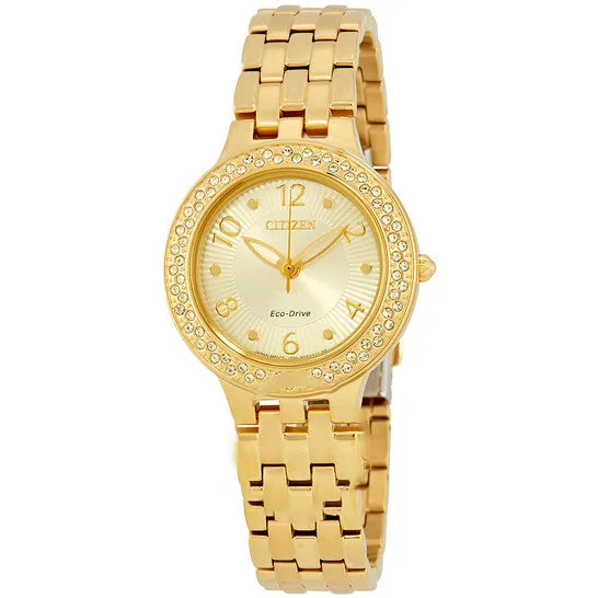 Watches JMS always Original Citizen Silhouette Crystal EcoDrive Champagne Dial Ladies Watch FE208251P Watches JMS always Original Citizen Silhouette Crystal EcoDrive Champagne Dial Ladies Watch FE208251P