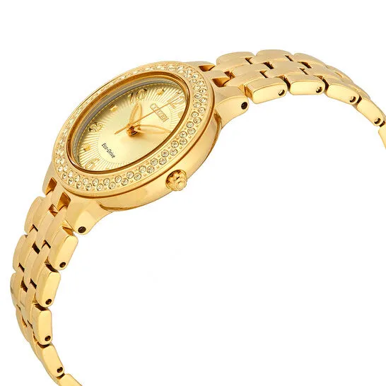Watches JMS always Original Citizen Silhouette Crystal EcoDrive Champagne Dial Ladies Watch FE208251P Watches JMS always Original Citizen Silhouette Crystal EcoDrive Champagne Dial Ladies Watch FE208251P