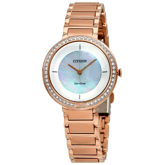 Watches JMS always Original Citizen Silhouette Crystal White Mother Of Pearl Dial Ladies Watch EM048354D Watches JMS always Original Citizen Silhouette Crystal White Mother Of Pearl Dial Ladies Watch EM048354D