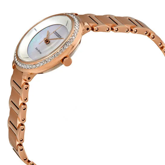 Watches JMS always Original Citizen Silhouette Crystal White Mother Of Pearl Dial Ladies Watch EM048354D Watches JMS always Original Citizen Silhouette Crystal White Mother Of Pearl Dial Ladies Watch EM048354D