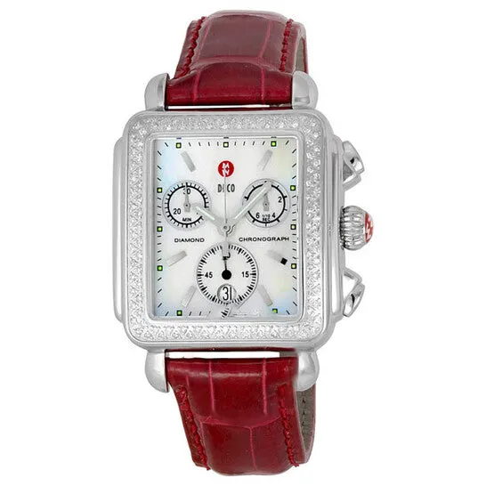 Watches JMS always Original Michele Deco Chronograph Garnet Leather Ladies Watch MWW06A000338 Watches JMS always Original Michele Deco Chronograph Garnet Leather Ladies Watch MWW06A000338